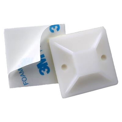 Bon prix Ashan 25*25mm Nylon PA66 montures de cravate fortement auto-adhésives pour la gestion des fils et les clips de câbles en ligne