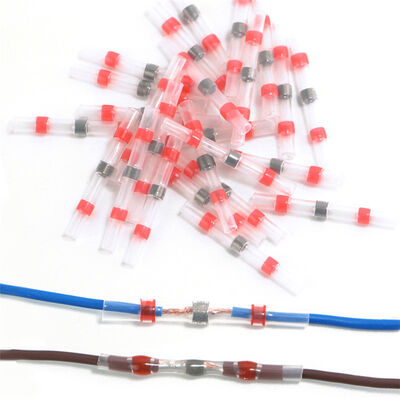 Bon prix Connecteurs de câbles rétrécissants thermiques en cuivre étanches Terminals Kit Tin Plating 600V Rating 2: 1 Ratio de rétrécissement pour l'épissage de câbles 22-18AWG en ligne