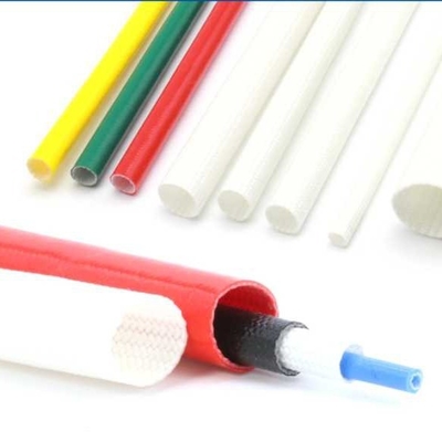 Bon prix douille de fibre de verre de silicone de 3mm tressée, douille enduite de silicone blanche de fibre de verre en ligne